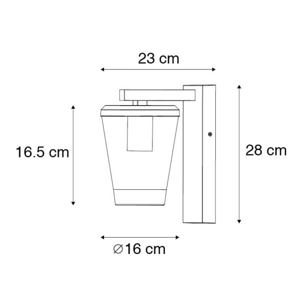 Moderne buiten wandlamp zwart IP44 - Joren - Afbeelding 3