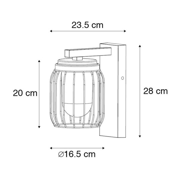 Moderne buiten wandlamp zwart IP44 - Luc - Afbeelding 3