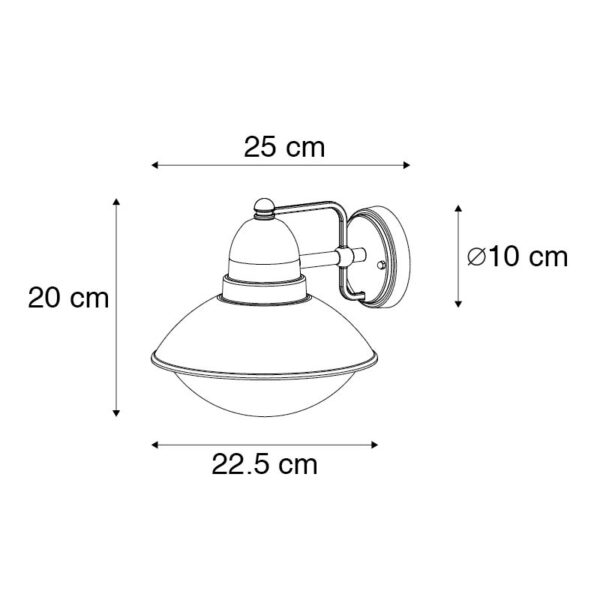Moderne buiten wandlamp zwart IP44 - Marcel - Afbeelding 3
