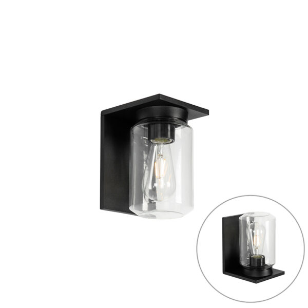 wandlampen buiten Moderne wandlamp zwart IP54 Marshall AluminiumGlas Zwart Wat een mooie buitenlamp is Het glas wat zich om de lichtbron bevindt zorgt ervoor
