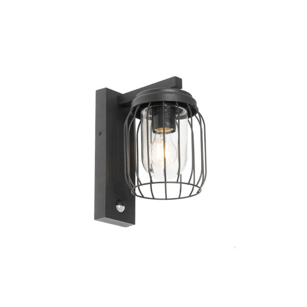 wandlampen buiten Moderne wandlamp zwart IP44 met bewegingssensor Luc AluminiumGlas Zwart Met krijgt zelfs je tuin een moderne twist. De is gemaakt van