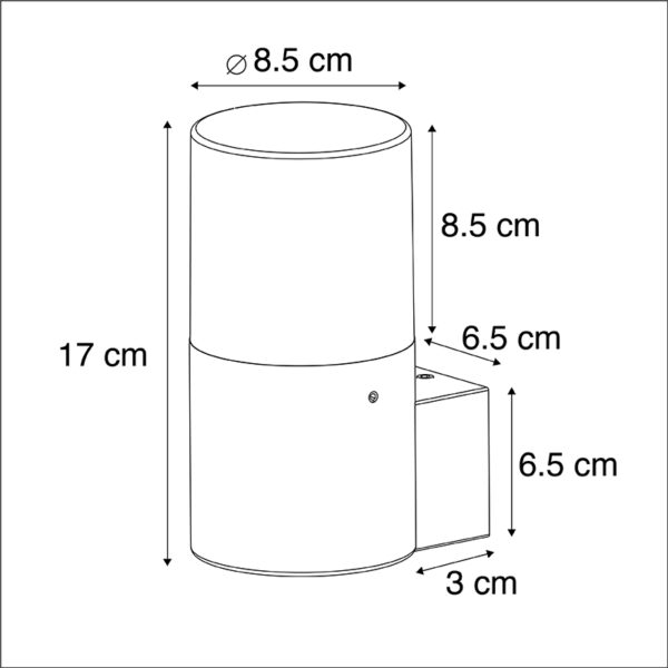 Moderne buiten wandlamp zwart - Odense - Afbeelding 3