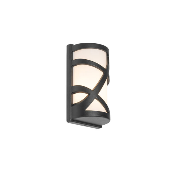 wandlampen buiten Moderne wandlamp zwart IP44 Suzie AluminiumKunststof Zwart is een met tof De zwarte onderbrekingen zorgen voor speels effect. lamp gemaakt van