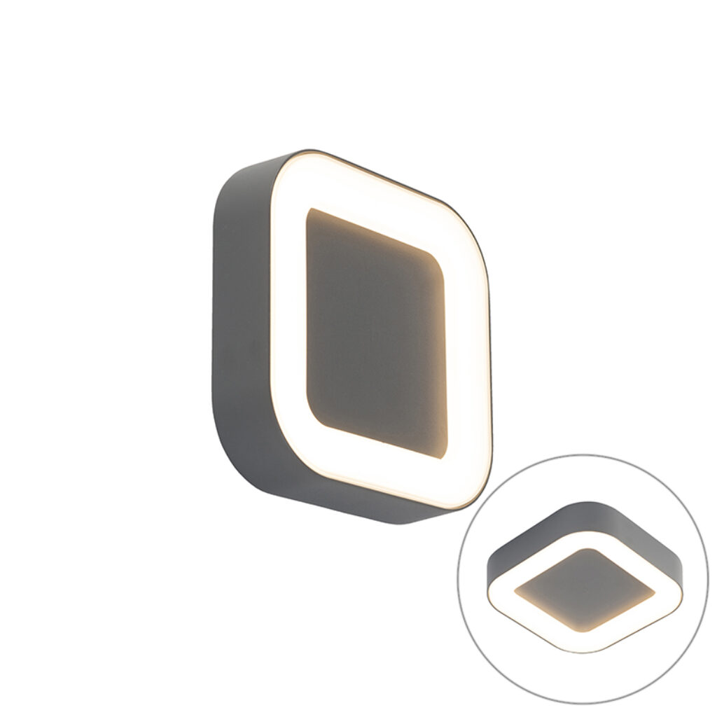 wandlampen buiten en plafondlamp grijs vierkant IP54 Ariel AluminiumKunststof Grijs Een minimalistisch strak design in vierkante vorm is deze Ariel. Deze met