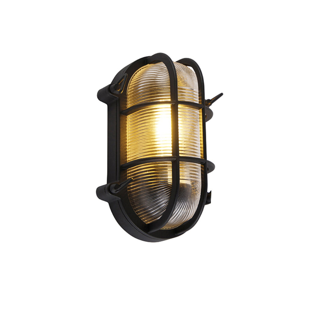 wandlampen buiten en plafondlamp zwart ovaal IP44 Noutica AluminiumGlas Zwart Deze dimbare in de nautische stijl heeft een gelijknamige Noutica. Haal gezellige