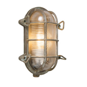 wandlampen buiten Retro wandlamp bruin 23 cm IP44 Nautica 1 ovaal StaalGlas Bruin Deze dimbare en plafondlamp in de nautische stijl heeft een gelijknamige