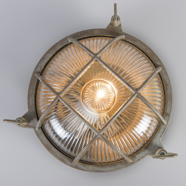 Retro wandlamp bruin IP44 - Nautica rond - Afbeelding 2