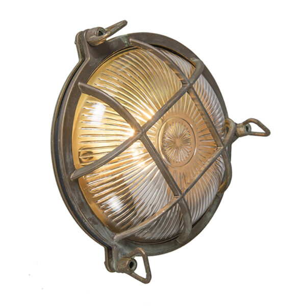 wandlampen buiten Retro wandlamp bruin IP44 Nautica rond StaalGlas Bruin Deze dimbare en plafondlamp in de nautische stijl heeft een gelijknamige Nautica. Haal