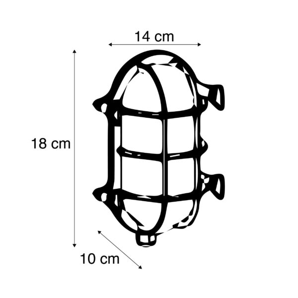 Retro wandlamp chroom 18 cm IP44 - Nautica 2 ovaal - Afbeelding 3