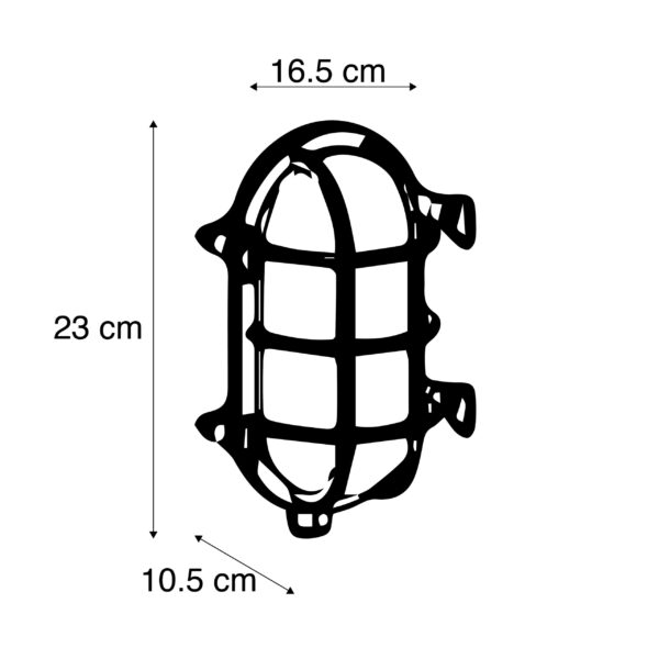 Retro wandlamp chroom 23 cm IP44 - Nautica 1 ovaal - Afbeelding 3