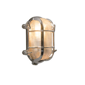 wandlampen buiten Retro wandlamp chroom 18 cm IP44 Nautica 2 ovaal StaalGlas Chroom Deze dimbare en plafondlamp in de nautische stijl heeft een gelijknamige