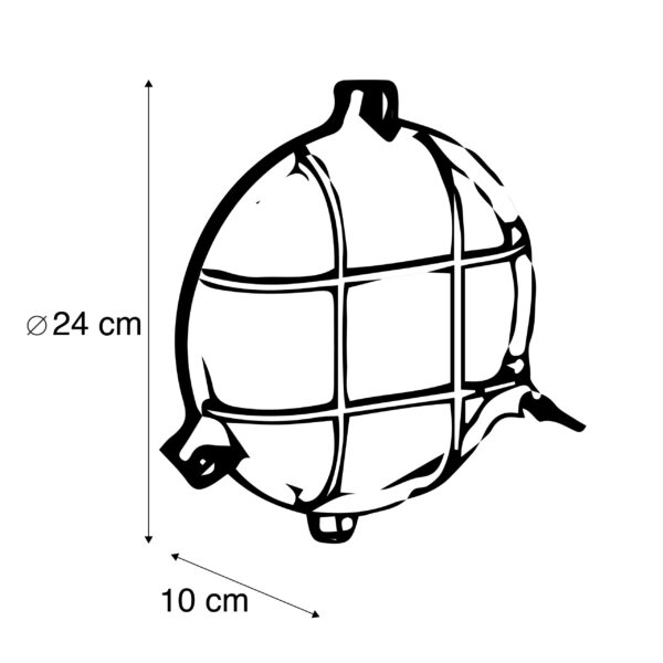Retro wandlamp chroom IP44 - Nautica rond - Afbeelding 3