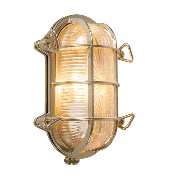 wandlampen buiten Retro wandlamp goud 23 cm IP44 Nautica ovaal StaalGlas Deze dimbare en plafondlamp in de nautische stijl heeft een gelijknamige Nautica. Haal