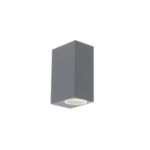 wandlampen buiten Set van 2 moderne donkergrijs IP44 Baleno Aluminium Donkergrijs De II is een echte eyecatcher voor in en om je huis. Hij geeft fraai