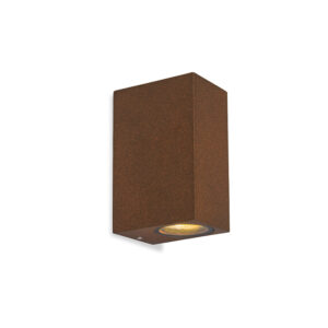 wandlampen buiten Set van 2 roestbruin IP44 Baleno Aluminium Roestbruin De II is een echte eyecatcher voor in en om je huis. Hij geeft fraai strijklicht langs