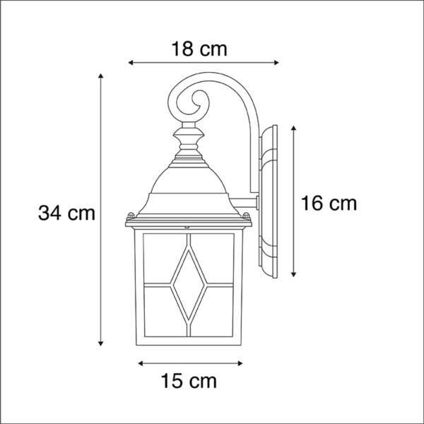 Set van 2 romantische buiten wandlantaarns brons - London - Afbeelding 3