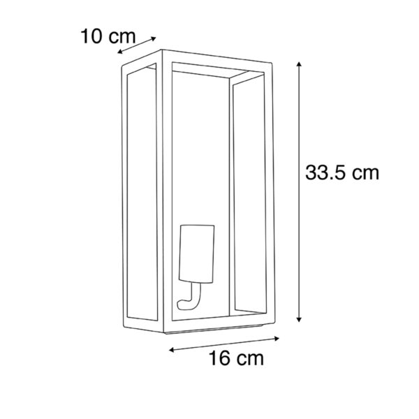 Set van 2 buiten wandlampen zwart IP44 met glas - Rotterdam - Afbeelding 3