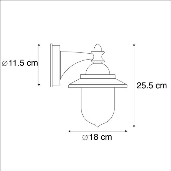 Smart buitenwandlamp donker grijs incl. Wifi ST64 - Oxford - Afbeelding 3