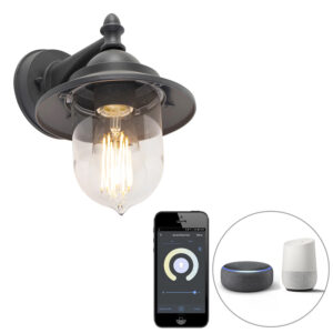 wandlampen buiten Smart buitenwandlamp donker grijs incl. Wifi ST64 Oxford KunststofAluminium Donkergrijs Kies voor een stijlvolle wandlamp met deze Oxford.