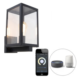 wandlampen buiten Smart buitenwandlamp zwart met glas incl. Wifi ST64 Rotterdam AluminiumGlas Zwart Buiten wandlamp is van onze Deze nu ook te verkrijgen als