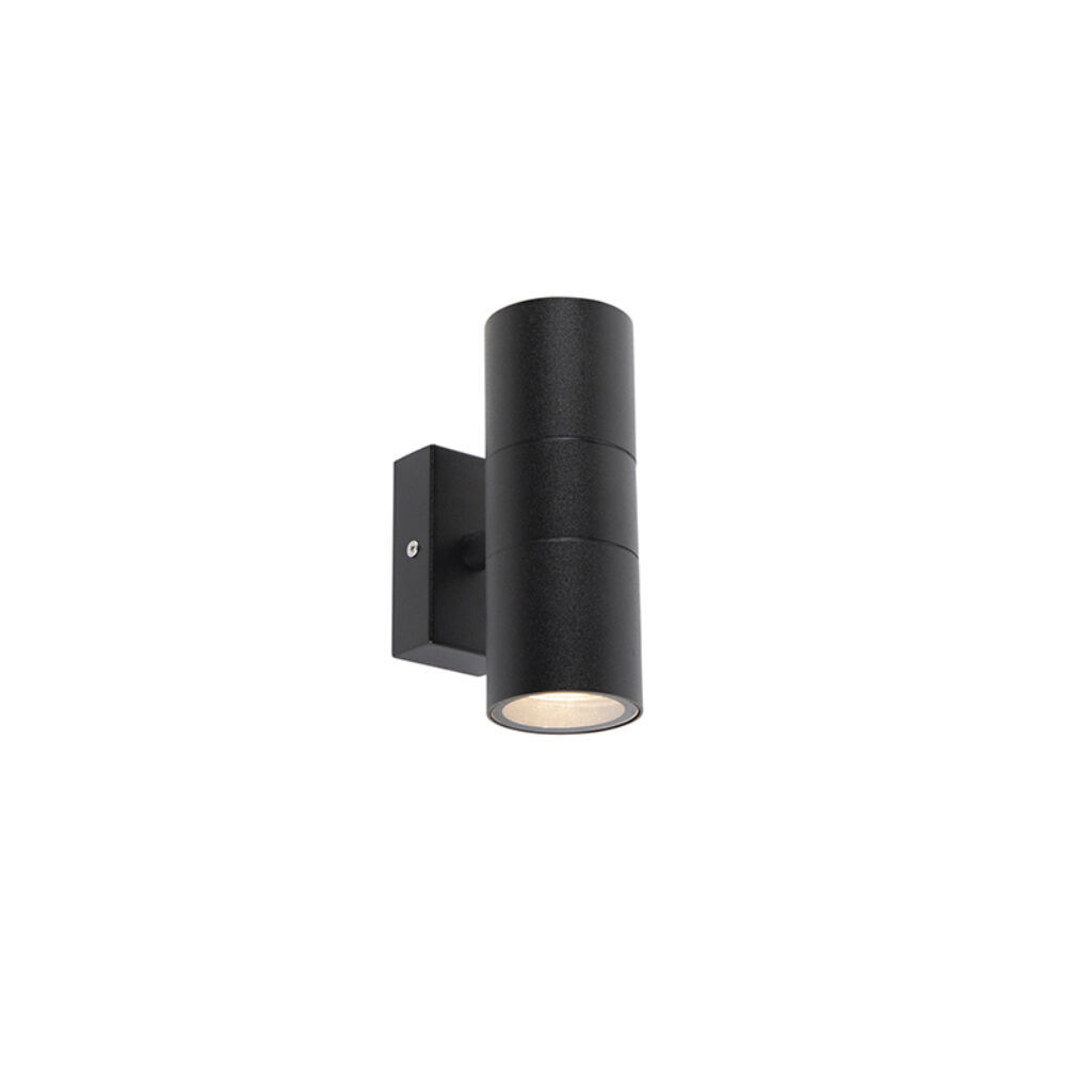 wandlampen buiten Smart buitenwandlamp zwart IP44 incl. 2 wifi GU10 Duo Roestvrij staal Zwart Deze wandlamp heeft een simplistisch en modern design in zwarte