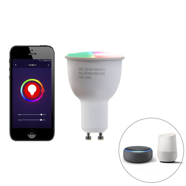 Smart moderne wandlamp zwart IP44 incl. 2 Wifi GU10 - Baleno - Afbeelding 2