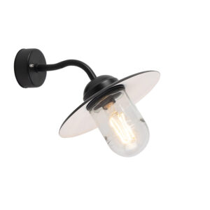 wandlampen buiten Smart wandlamp zwart IP44 incl. WiFi A60 Munich StaalGlas Zwart De is een simpele maar praktische voor of in de garage. Hij smart en je kunt