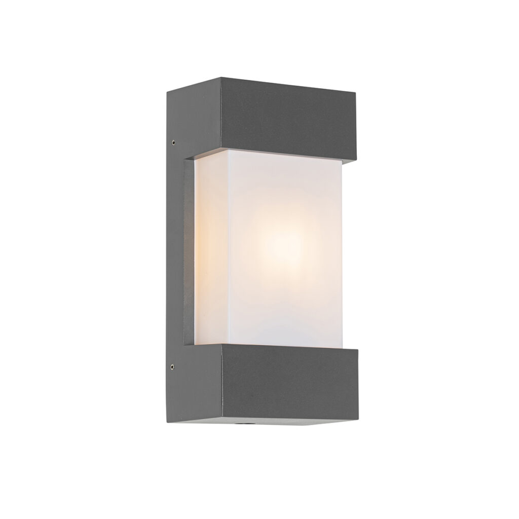 wandlampen buiten Buiten wandlamp donkergrijs IP54 sensor Tide AluminiumKunststof Donkergrijs