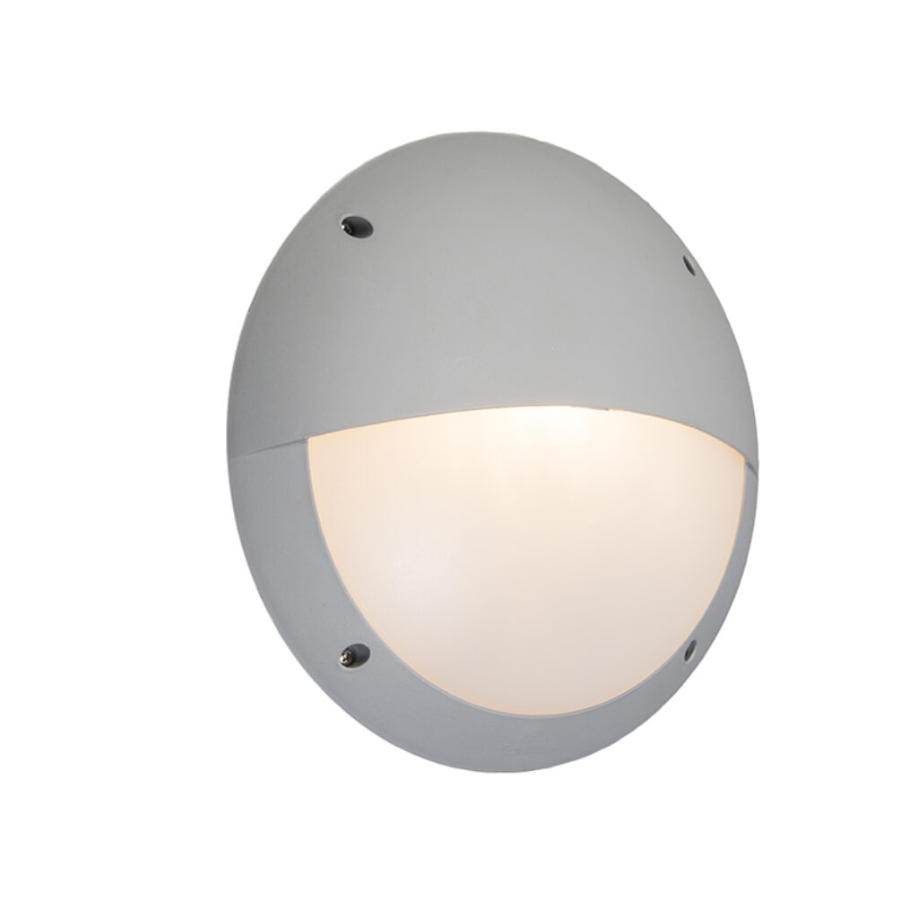 wandlampen buiten Wandlamp grijs IP65 Lucia Kunststof Grijs Een minimalistisch en strak design in ronde vorm is deze wandlamp Lucia. Deze met grijze kunststof