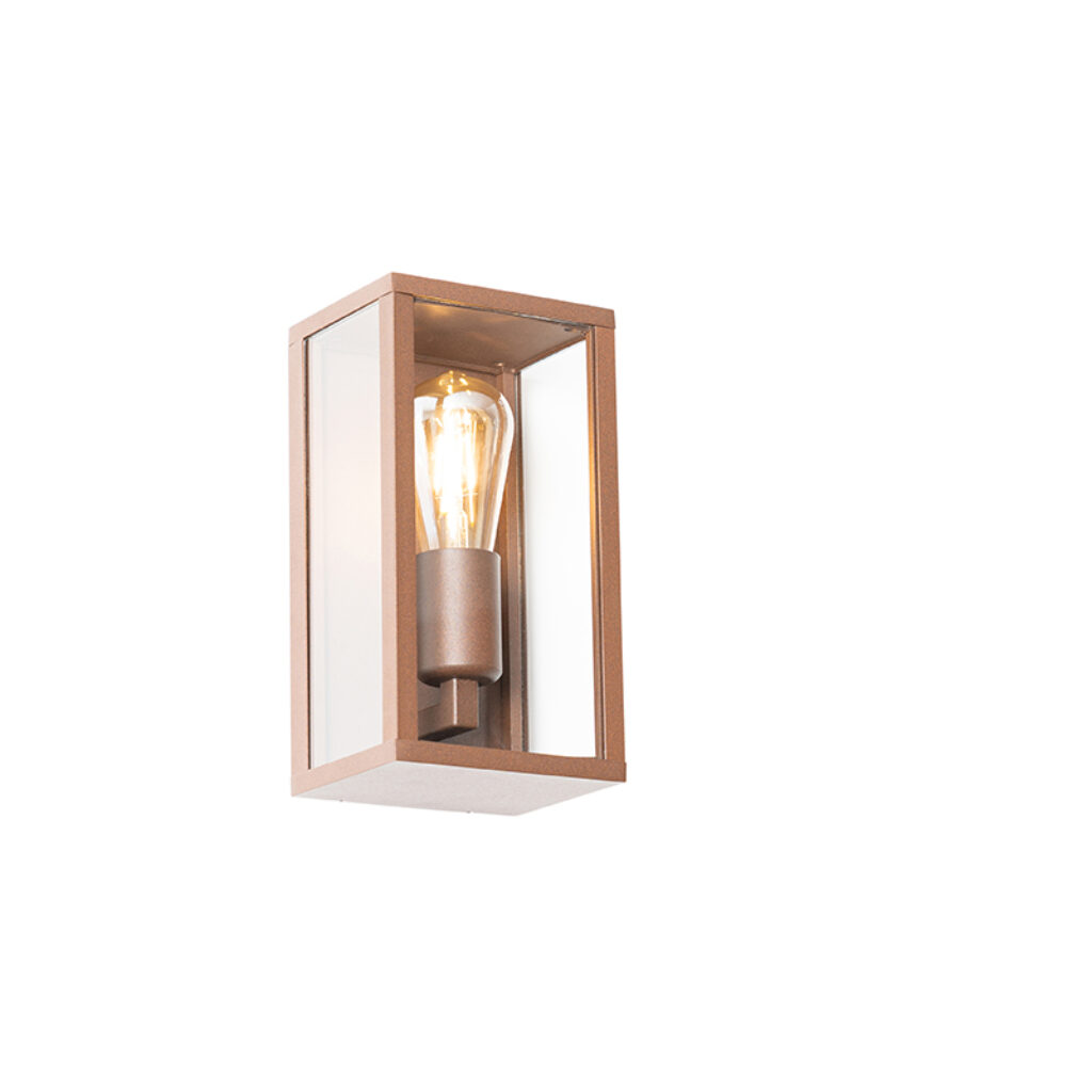 wandlampen buiten wandlamp roestbruin 26 cm IP44 Charlois AluminiumGlas Roestbruin Wauw wat een mooie lamp is Zijn roestbruine kleur zorgt ervoor dat hij erg