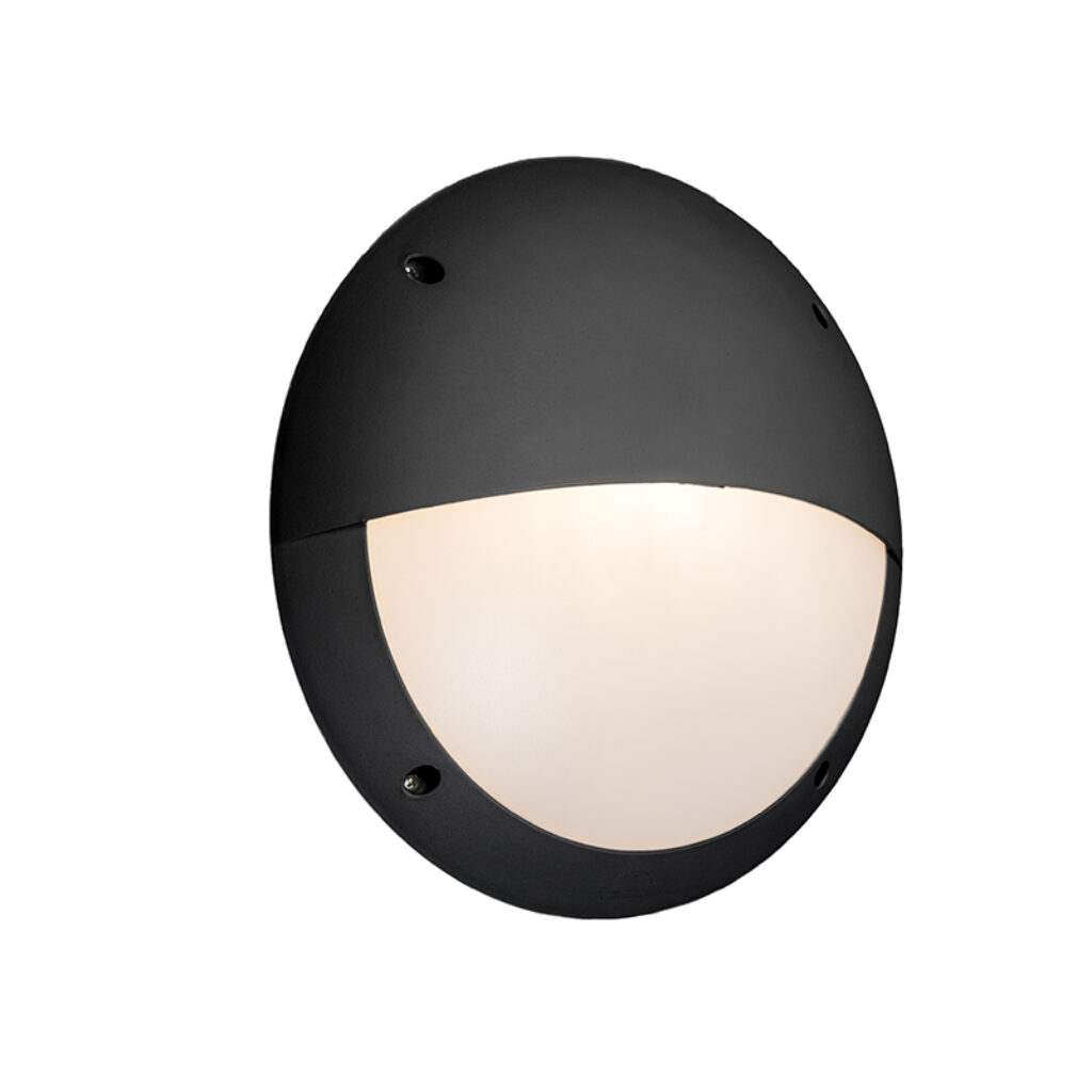 wandlampen buiten Wandlamp zwart IP65 Lucia Kunststof Zwart Een minimalistisch en strak design in ronde vorm is deze wandlamp Lucia. Deze met zwarte kunststof