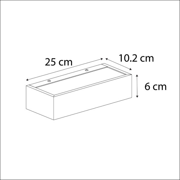 Design langwerpige wandlamp wit 25 cm - Houx - Afbeelding 3