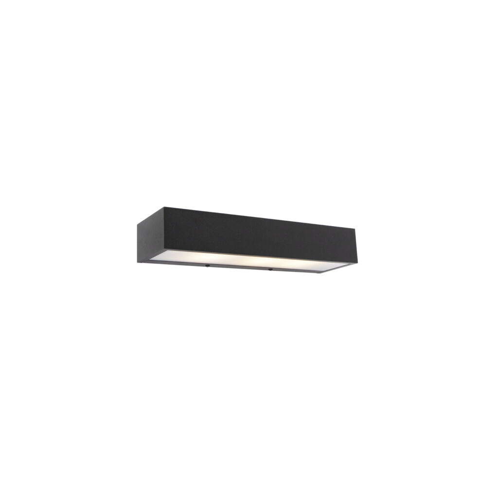 wandlampen Design langwerpige wandlamp zwart 35 cm Houx Aluminium Zwart De zorgt voor een tijdloze touch aan jouw je keuken woonkamer of slaapkamer worden