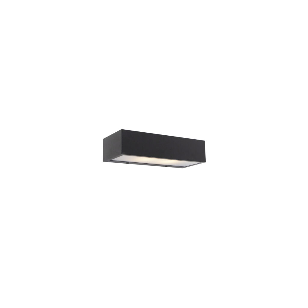 wandlampen Design langwerpige wandlamp zwart 25cm Houx Aluminium Zwart De zorgt voor een tijdloze touch aan jouw je keuken woonkamer of slaapkamer worden