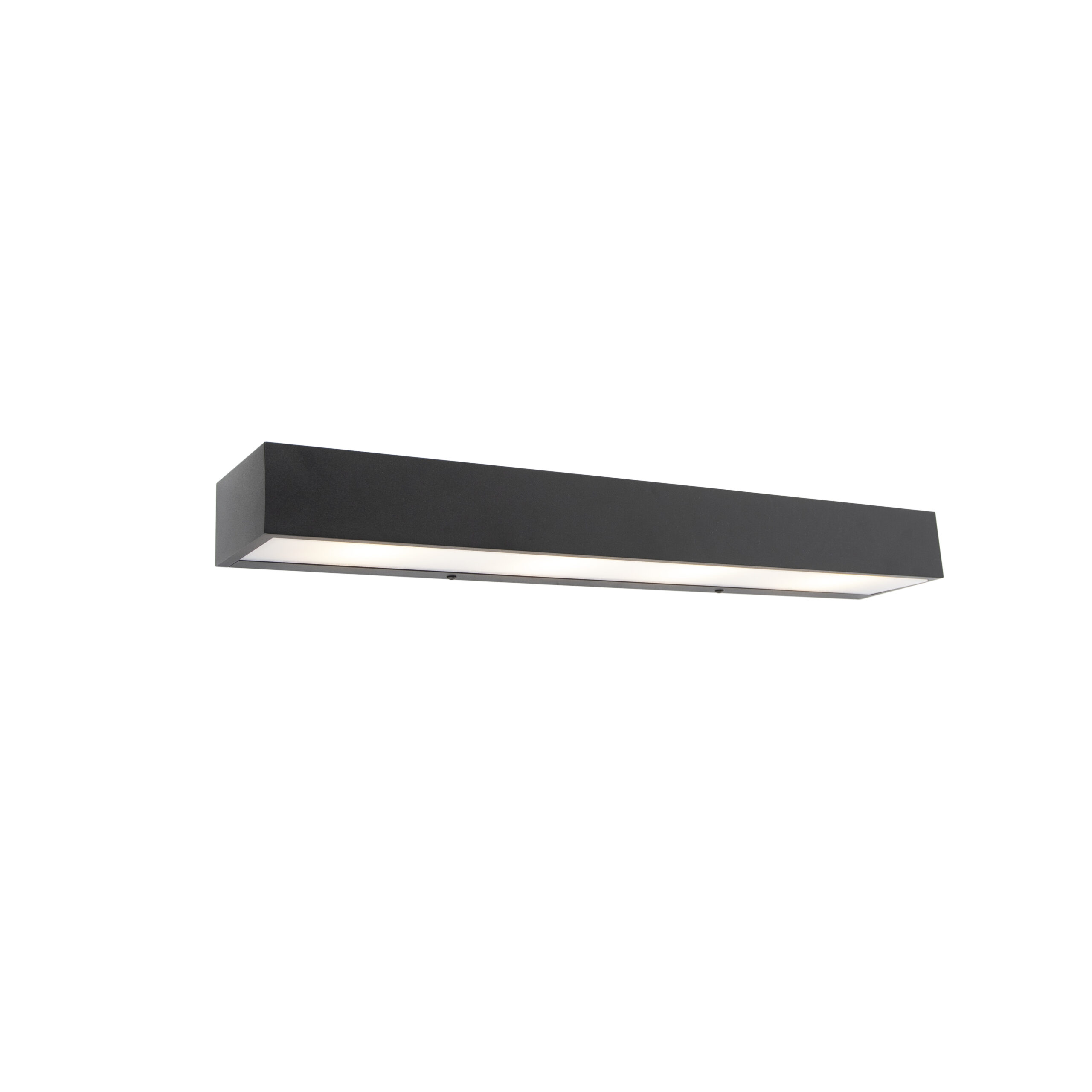 wandlampen Design langwerpige wandlamp zwart 60 cm Houx Aluminium Zwart De zorgt voor een tijdloze touch aan jouw je keuken woonkamer of slaapkamer worden