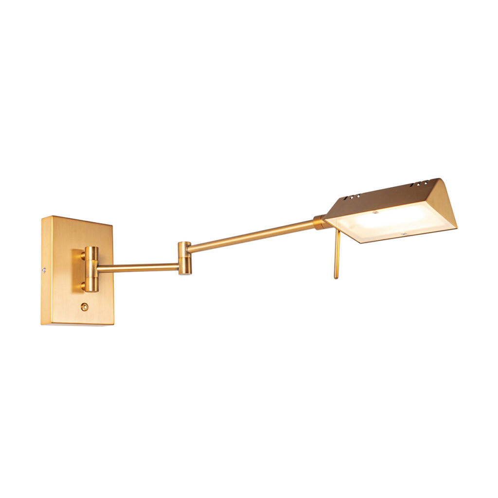 wandlampen Design wandlamp brons incl. LED met touch dimmer Notia Staal Brons