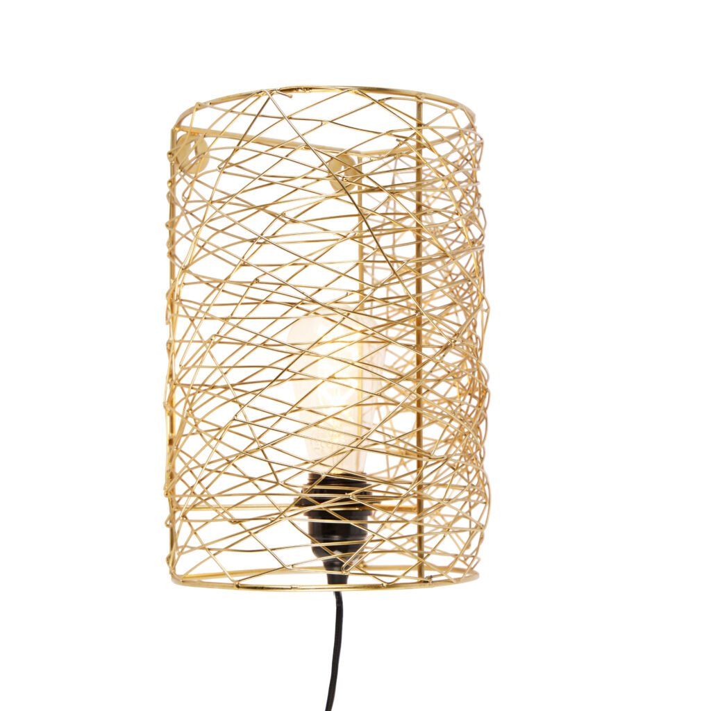 wandlampen Design wandlamp goud Sarella Staal Ben je op zoek naar een design Zoek niet Met aan de muur heb stijlvolle in huis. Het open van kap zorgt voor mooi
