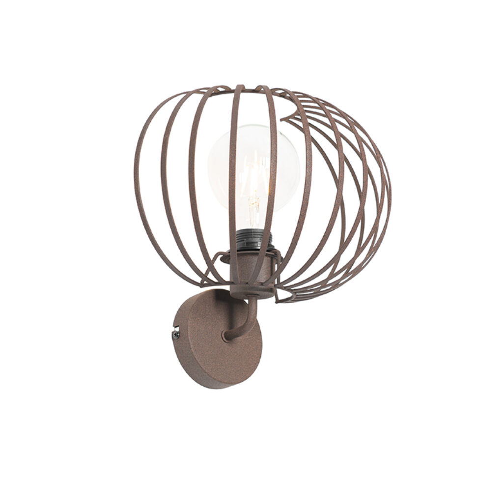 wandlampen Design wandlamp roestbruin 30 cm Johanna Staal Roestbruin Wat een vrolijke is Zijn bollen lampenkap met open structuur zorgt voor prachtig