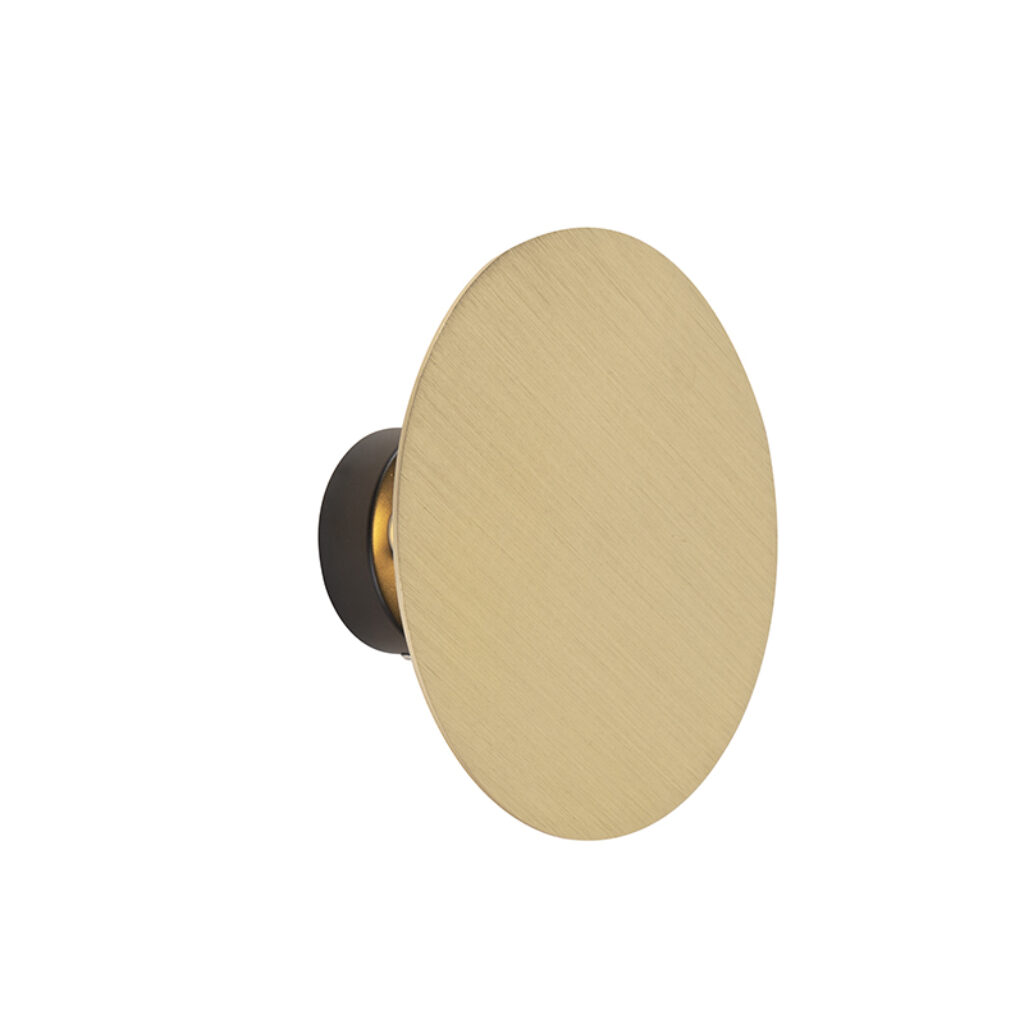 wandlampen Design wandlamp rond goud Pulley Staal Deze is bijzonder dankzij het lichteffect aan de muur. De afwerking in maakt hem extra speciaal. lamp
