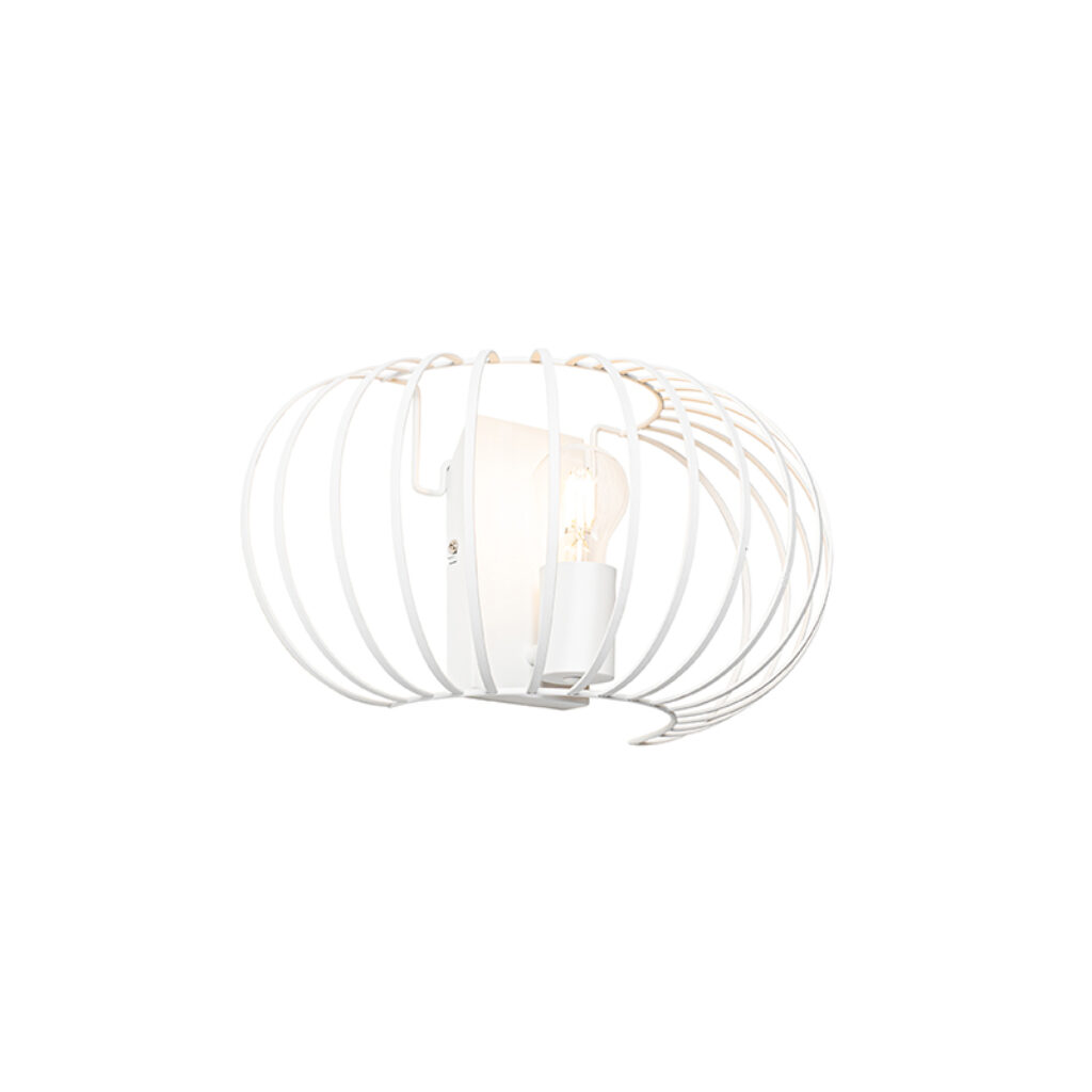 wandlampen Design wandlamp wit 39 cm Johanna Staal Wit Een tijdloze in een design jasje onze Johanna. Hij is afgewerkt neutrale witte kleur waardoor jij
