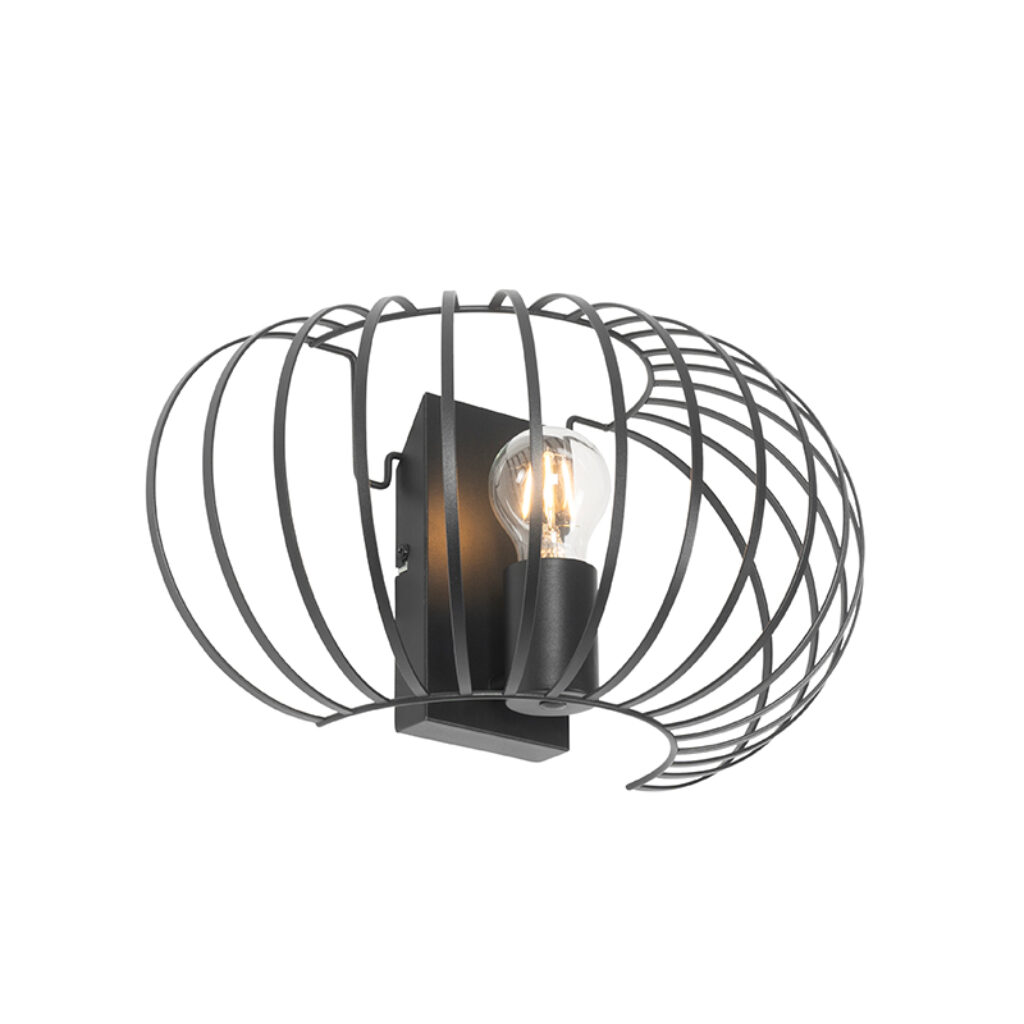 wandlampen Design wandlamp zwart 39 cm Johanna Staal Zwart Haal een echte design in huis met Johanna. Deze lamp zorgt voor vrolijk lichteffect op de muren