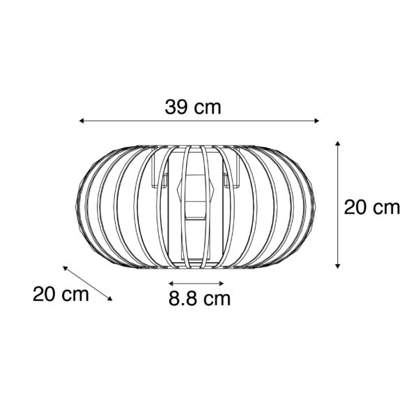 Design wandlamp zwart 39 cm - Johanna - Afbeelding 3