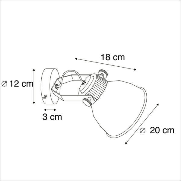 Industriele wandlamp zwart - Frodo - Afbeelding 3