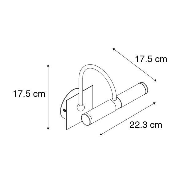Klassieke badkamer wandlamp chroom IP44 2-lichts - Bath Arc - Afbeelding 3
