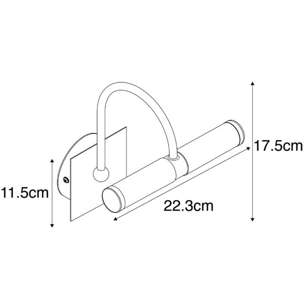 Klassieke badkamer wandlamp staal IP44 2-lichts - Bath Arc - Afbeelding 3