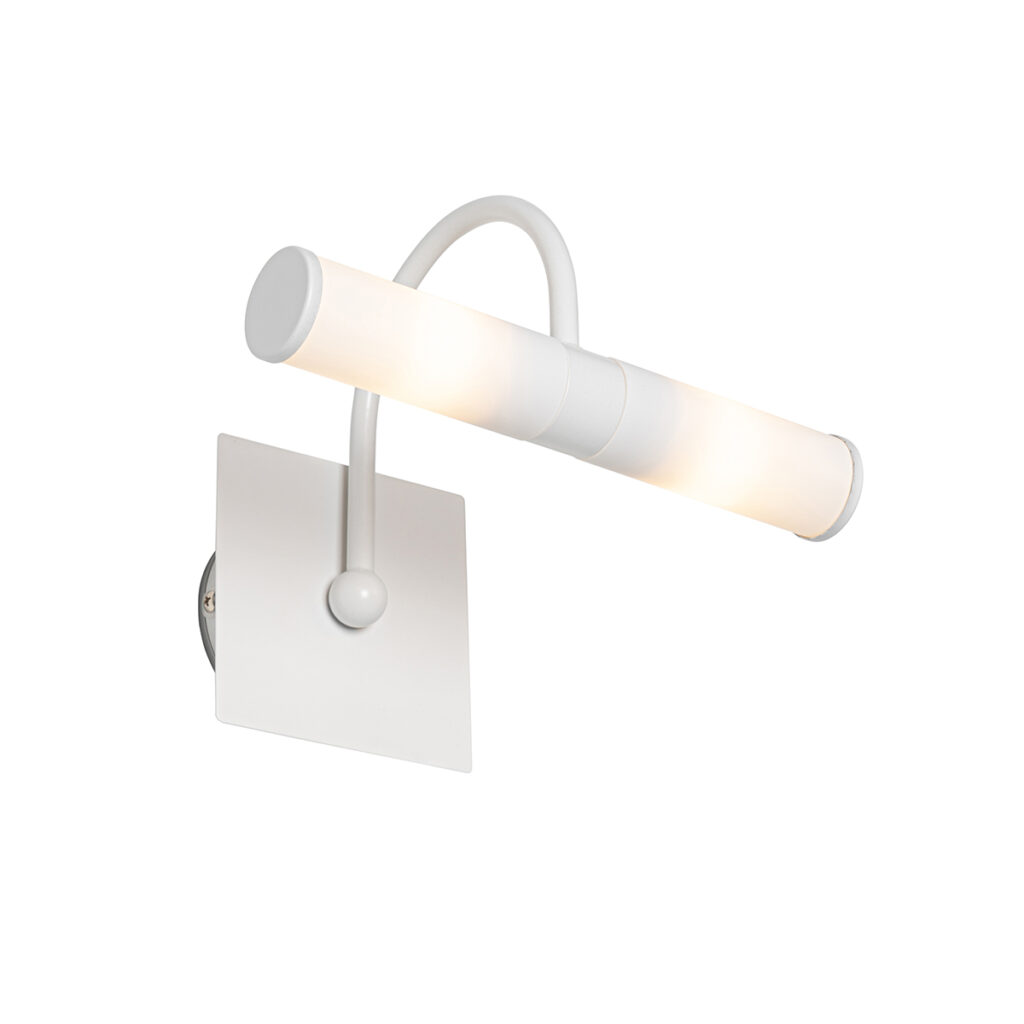wandlampen Klassieke badkamer wandlamp wit IP44 Bath Arc StaalGlas Wit