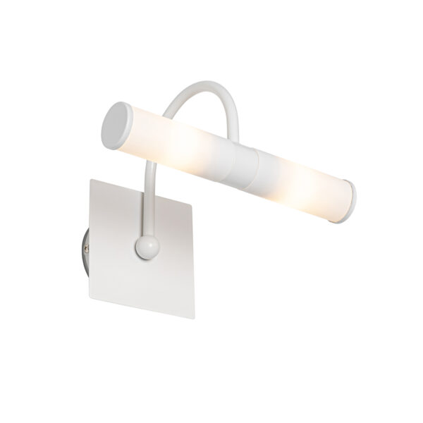 wandlampen Klassieke badkamer wandlamp wit IP44 Bath Arc StaalGlas Wit