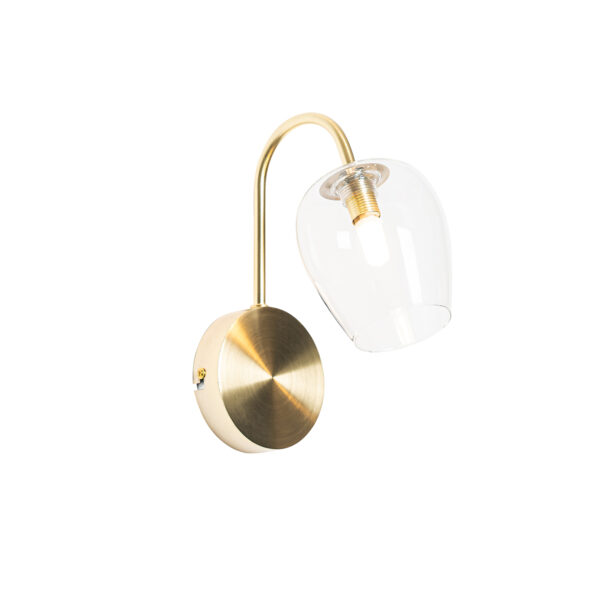 wandlampen Klassieke wandlamp goud met glas Elien StaalGlas go classic onze wandlamp. Een klassieke lamp die een unieke afwerking heeft gouden armatuur en