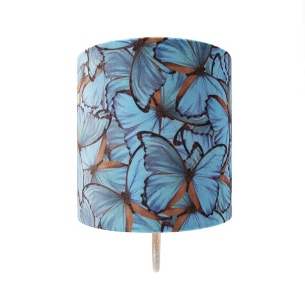 Klassieke wandlamp wit met vlinder velours kap - Matt - Afbeelding 2
