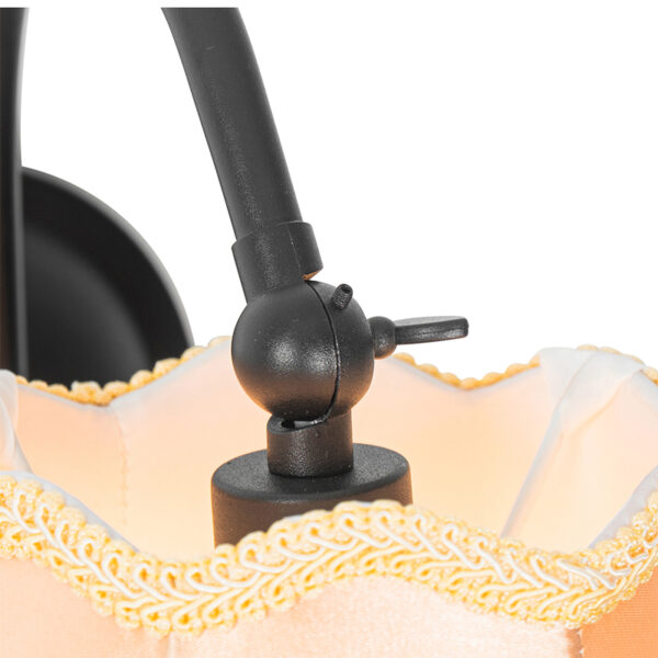 Klassieke wandlamp zwart met lampenkap goud - Nona - Afbeelding 2
